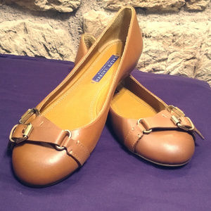Ralph Lauren Brown Leather Ballet Flats